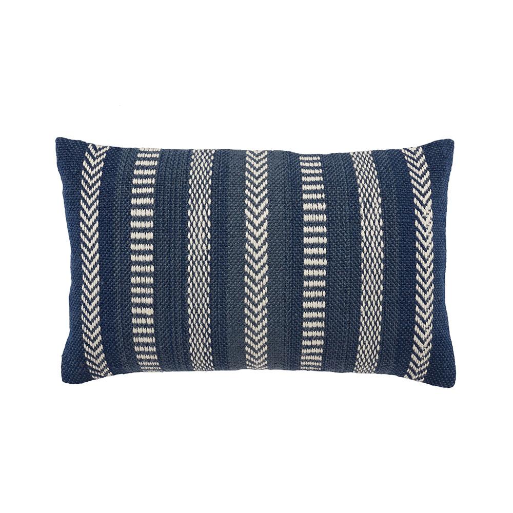 Jaipur Living 21" x 13" Vibe Papyrus Blue Lumbar Outdoor Pillow