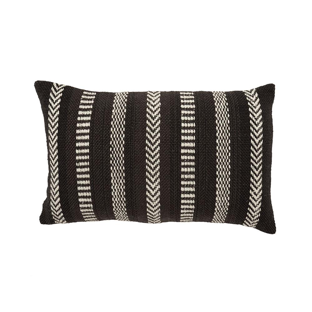 Jaipur Living 21" x 13" Vibe Papyrus Black Lumbar Outdoor Pillow