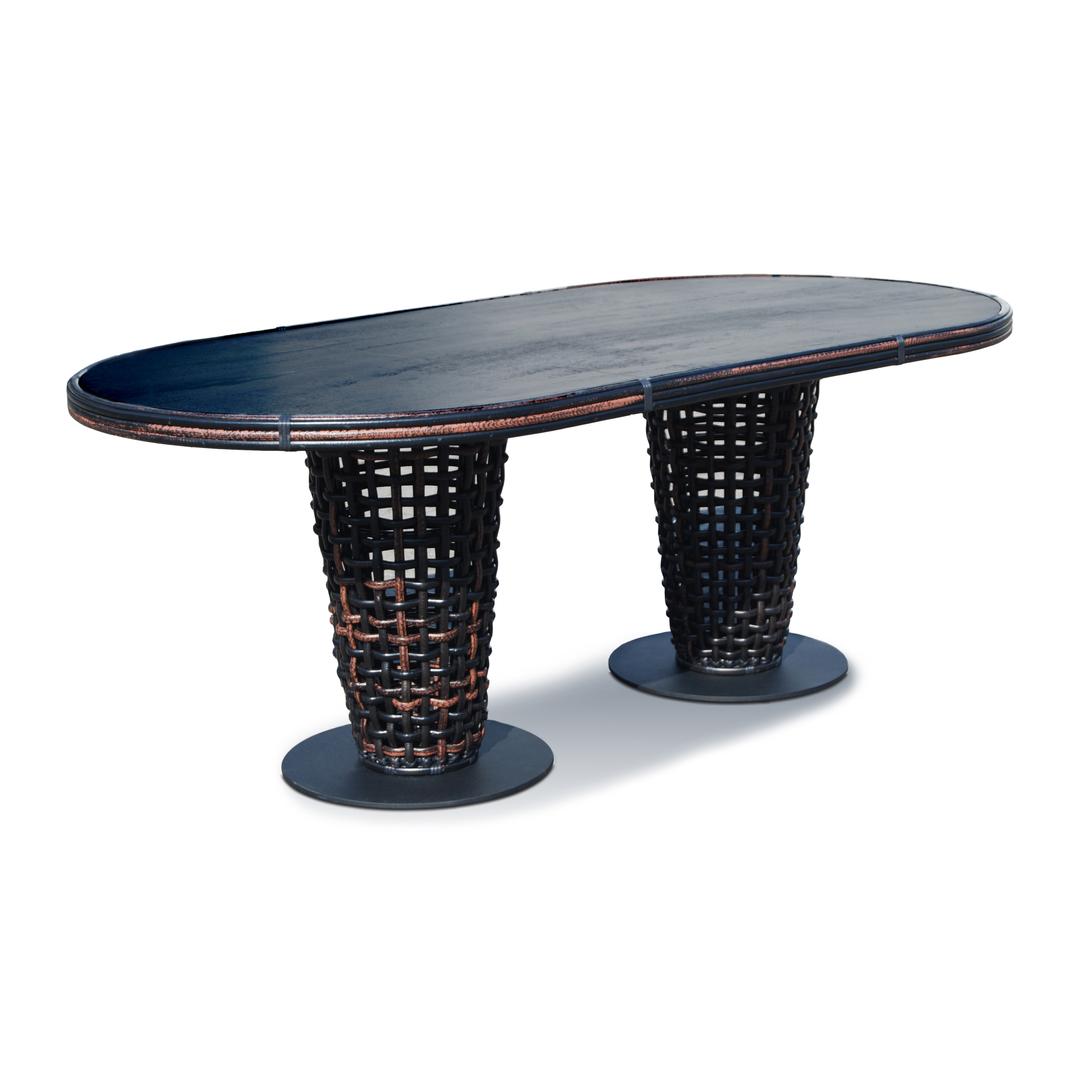 Skyline Design Dynasty 79" Woven Oval Dining Table