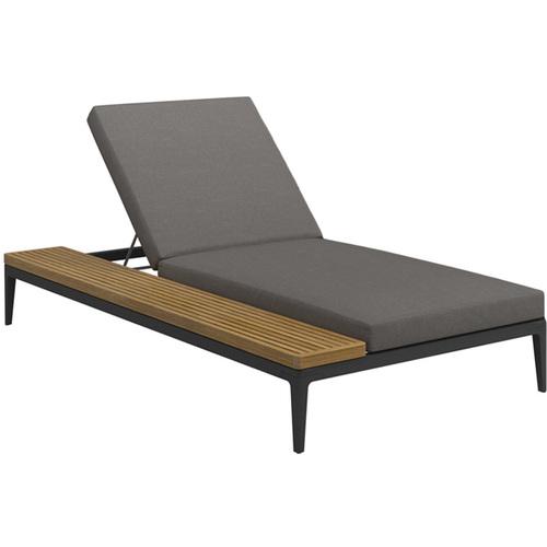 Gloster Grid Aluminum Left Side Chaise Lounge with Ledge