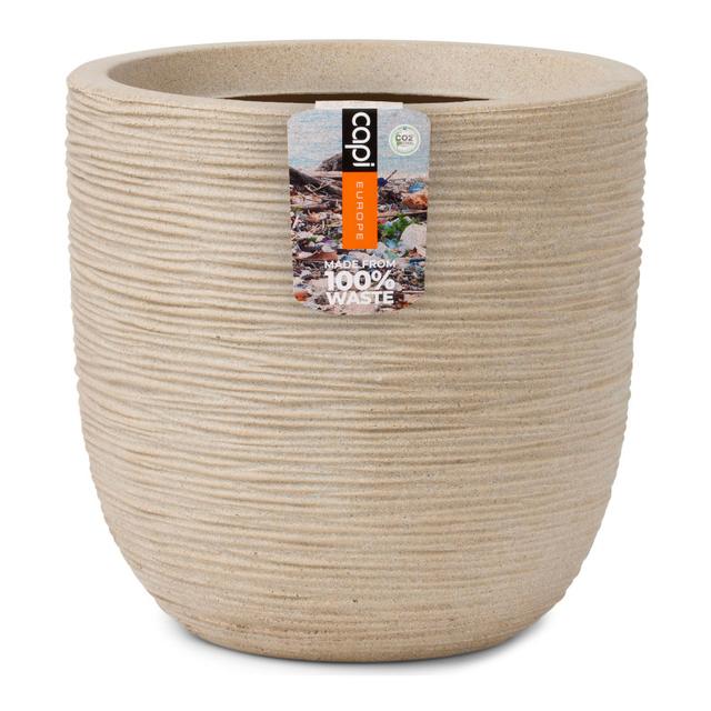 Capi Waste Rib NL Ball Planter Pot - Terrazzo Beige