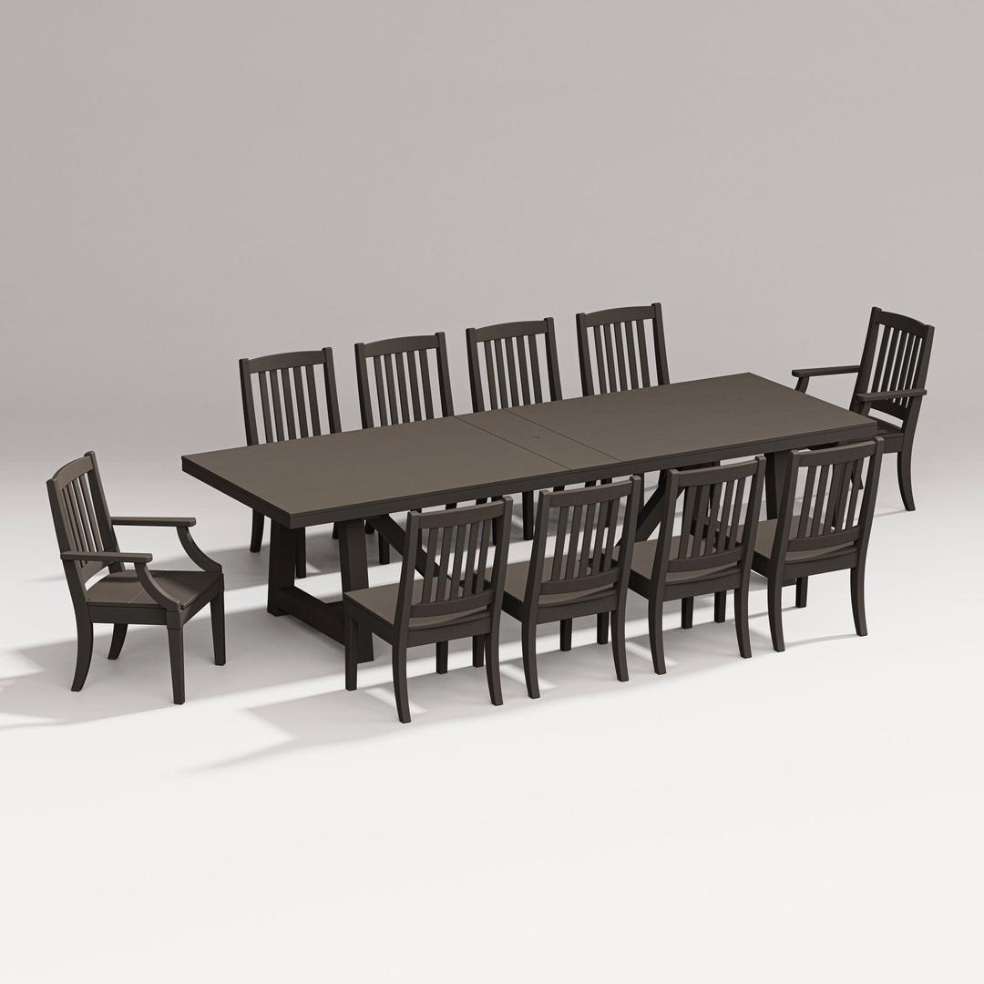 Polywood Estate 11-Piece A-Frame Table Dining Set