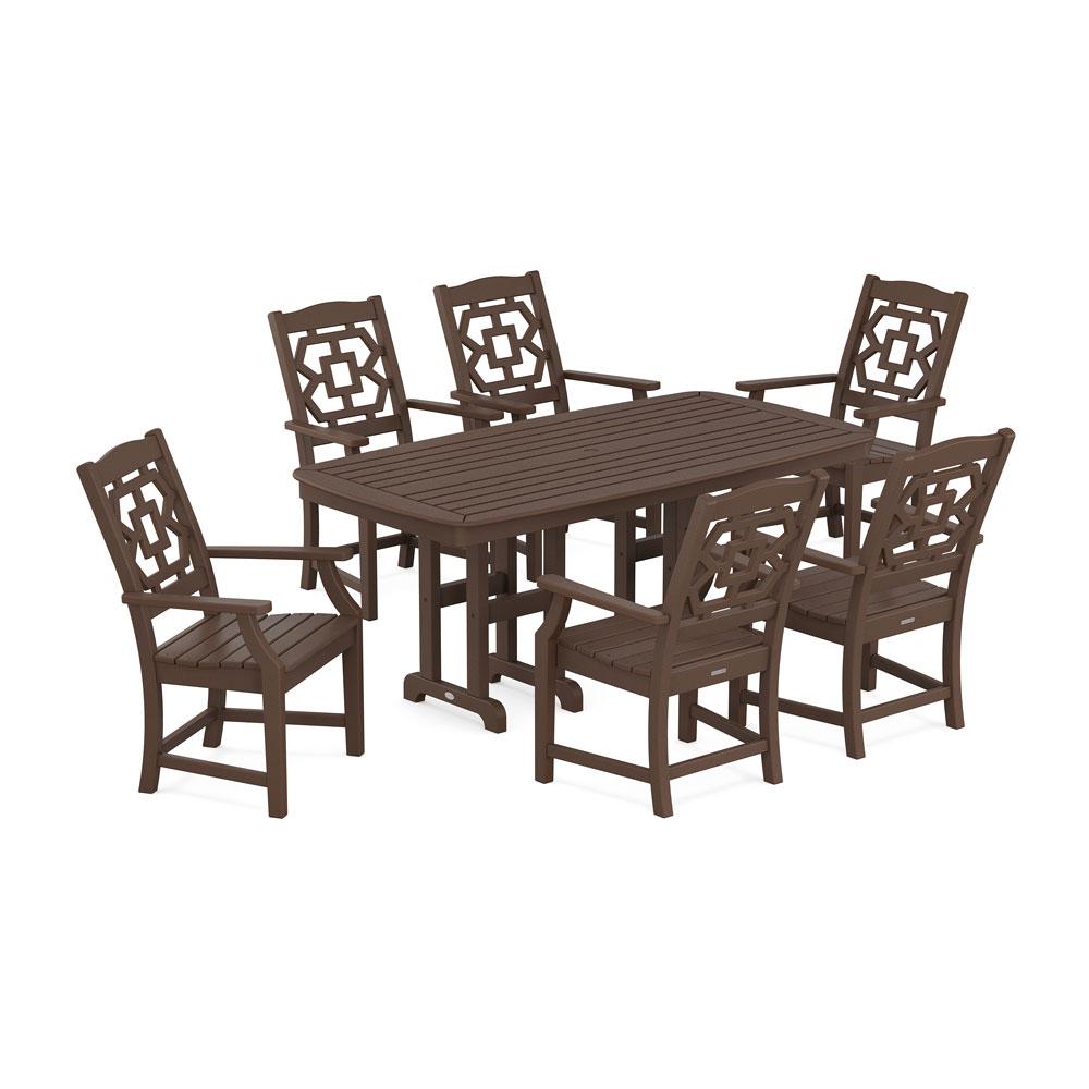 Polywood Chinoiserie Arm Chair 7-Piece Dining Set
