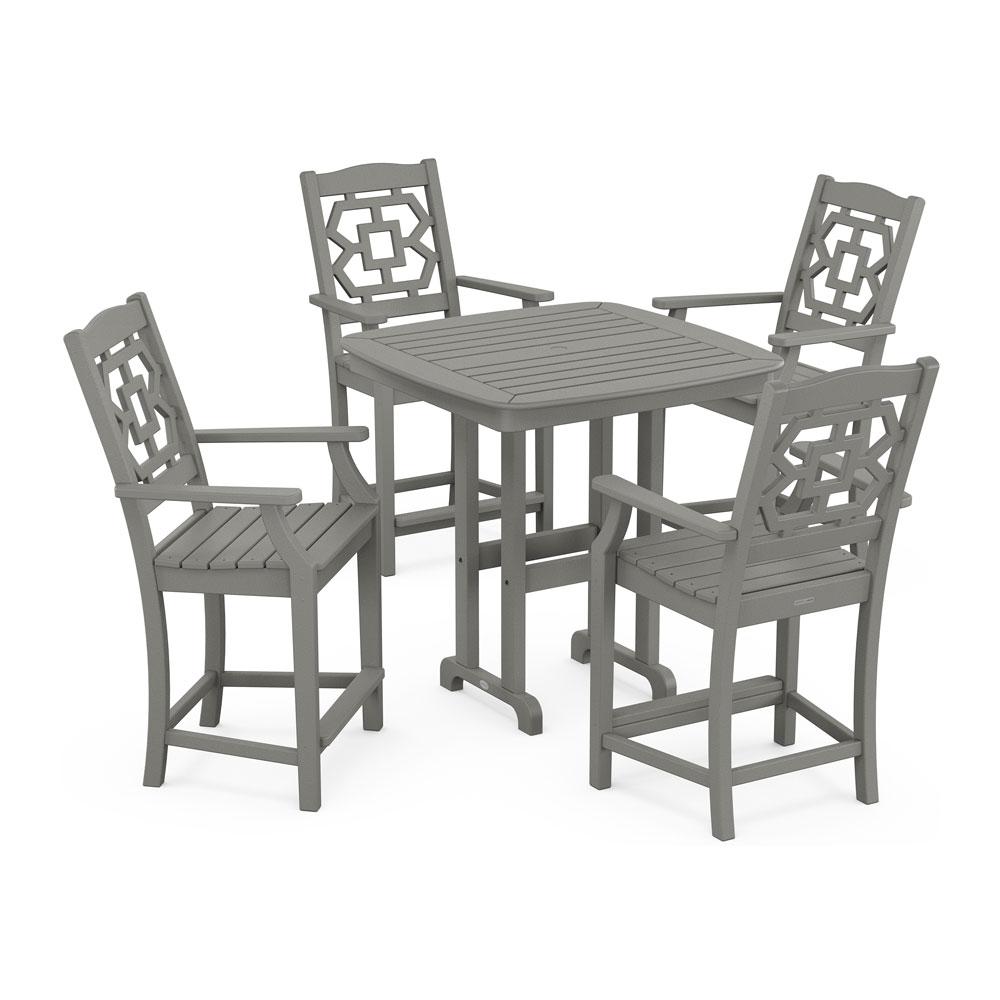 Polywood Chinoiserie 5-Piece Counter Set