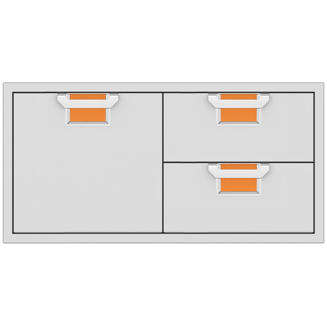 Hestan Aspire 42" Double Drawer and Storage Door Combo Outdoor Kitchen Cabinet