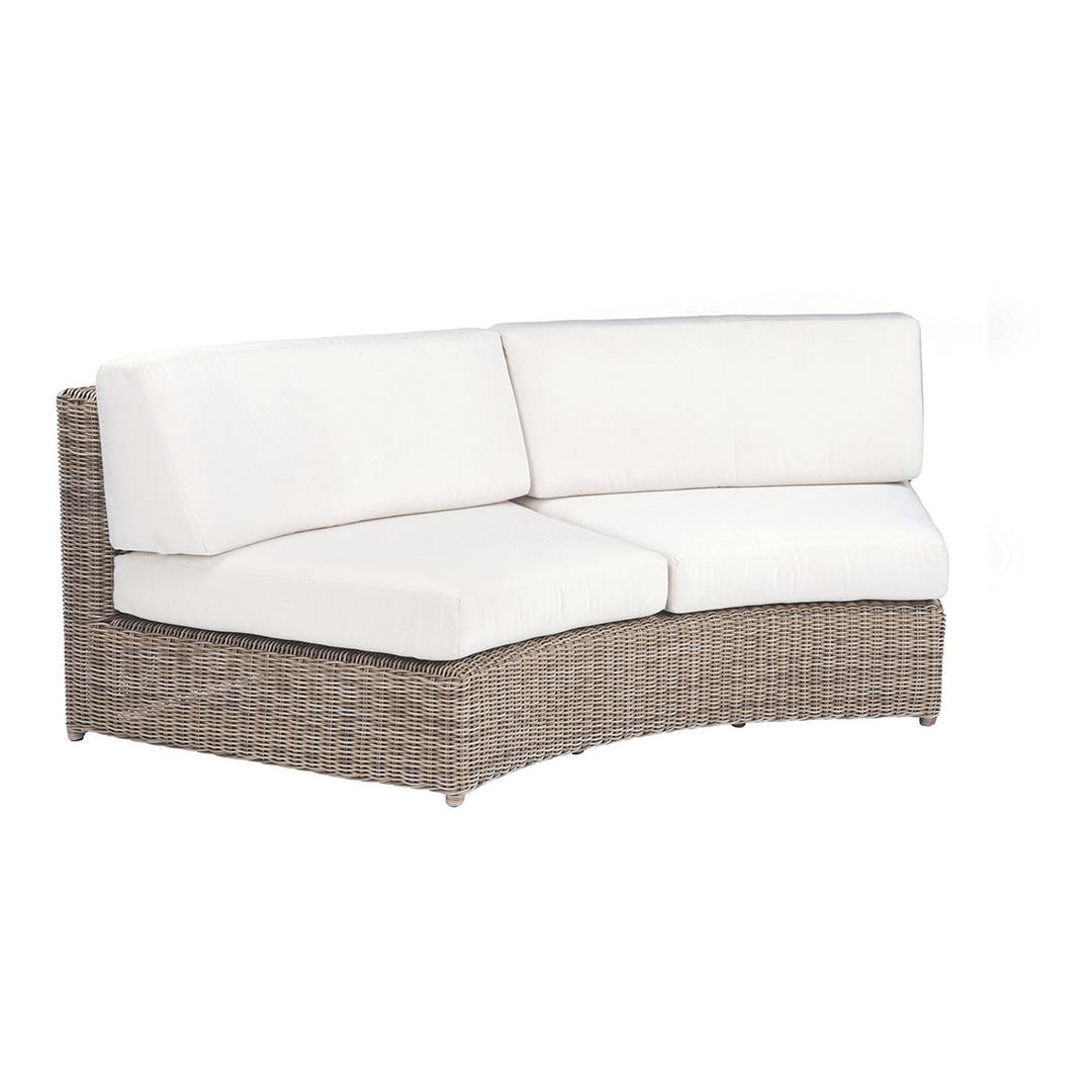 Kingsley Bate Sag Harbor Woven Curved Armless Settee Outdoor Sectional Unit