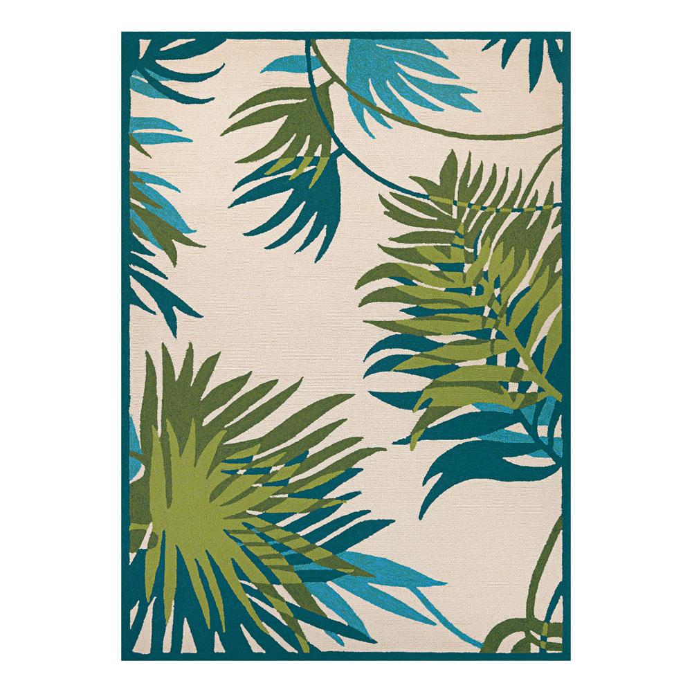 Couristan Covington Jungle Leaves Ivory/Forest Green Indoor/Outdoor Rug