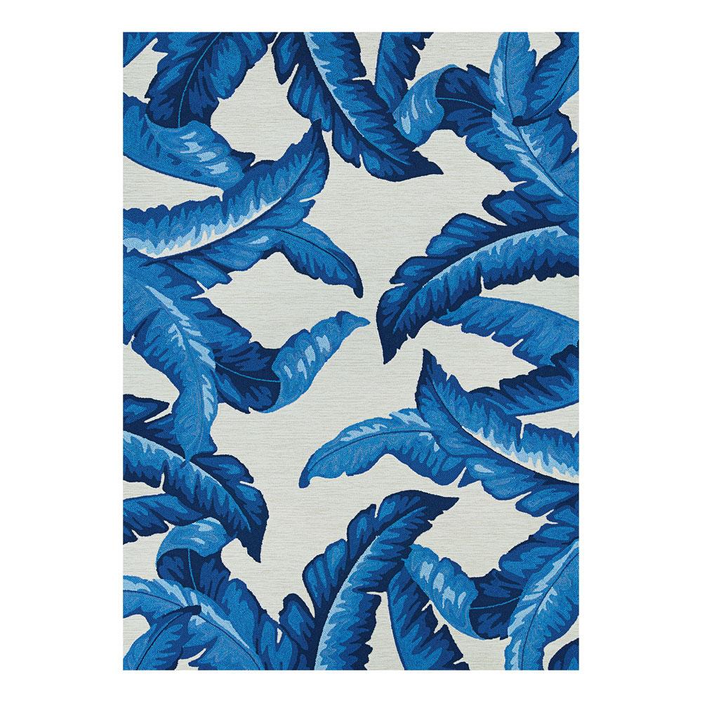 Couristan Covington Palm Leaves Blue Indoor/Outdoor Rug