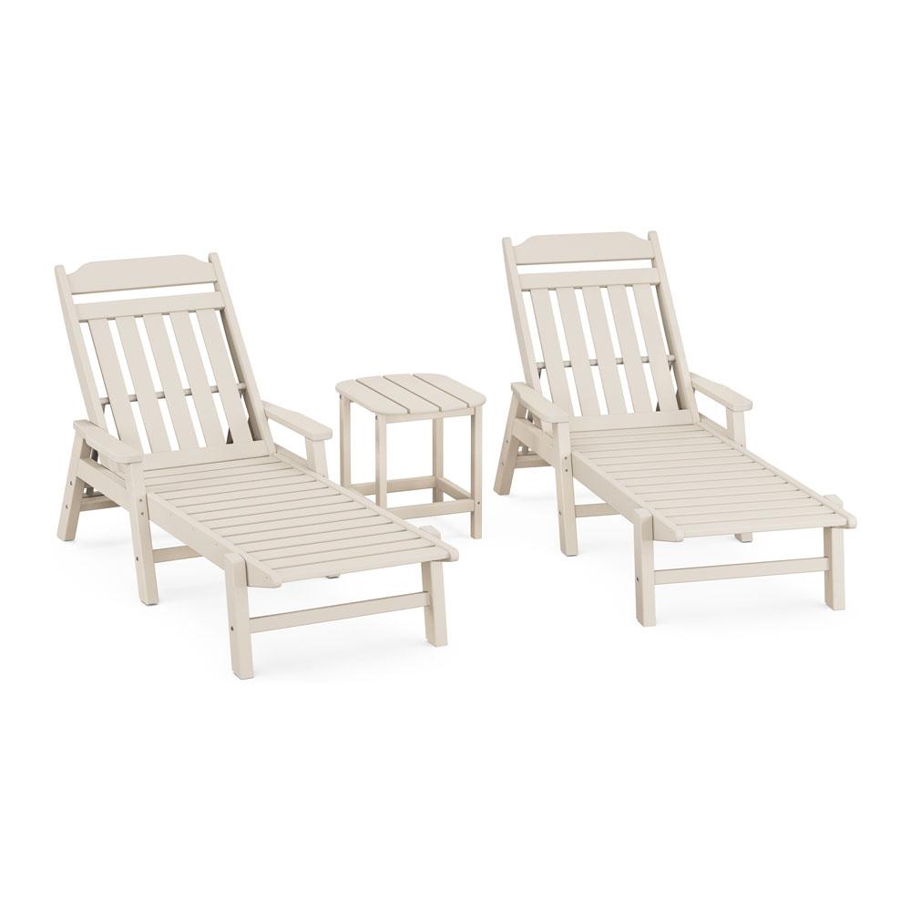 Polywood Country Living 3-Piece Chaise Set with Arms
