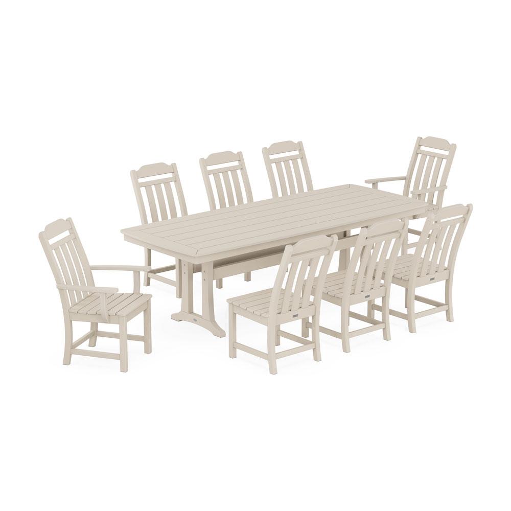 Polywood Country Living 9-Piece Dining Set with Trestle Legs
