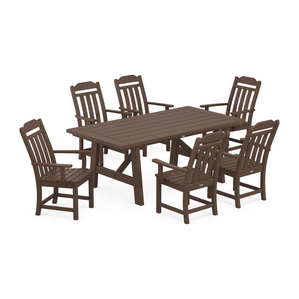Polywood Country Living Arm Chair 7-Piece Rustic Farmhouse Dining Set