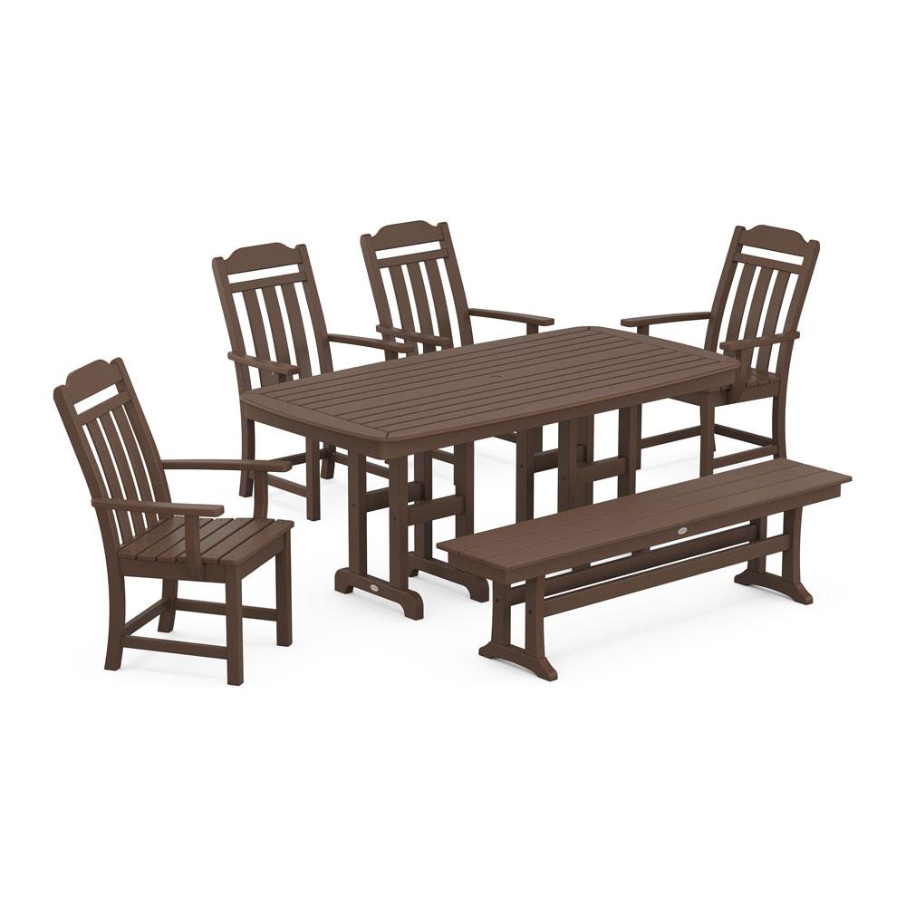 Polywood Country Living 6-Piece Dining Set with Bench