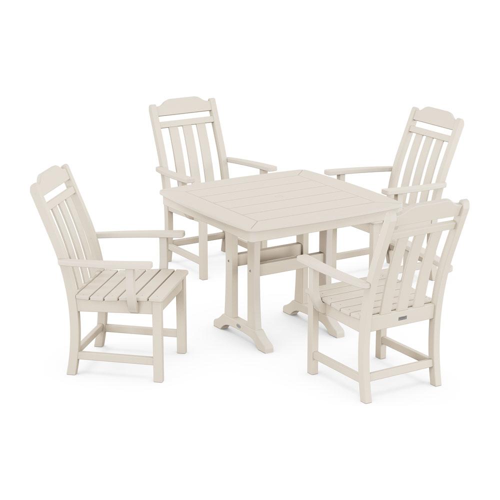 Polywood Country Living 5-Piece Dining Set with Trestle Legs