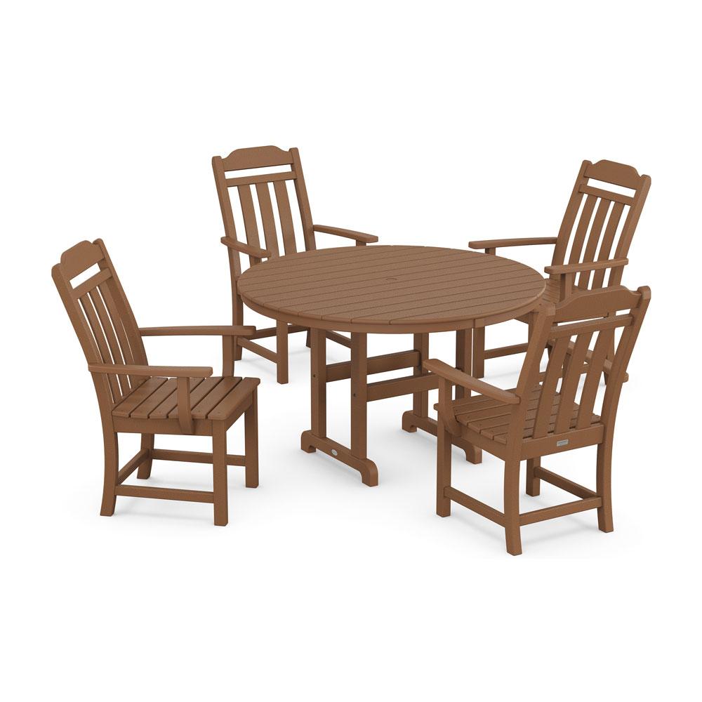 Polywood Country Living 5-Piece Round Farmhouse Dining Set