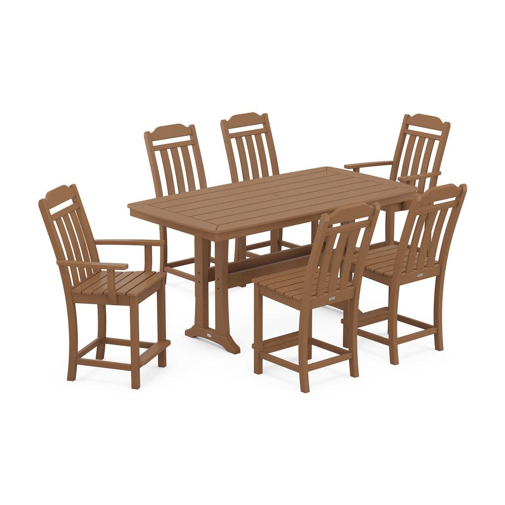 Polywood Country Living 7-Piece Counter Set with Trestle Legs