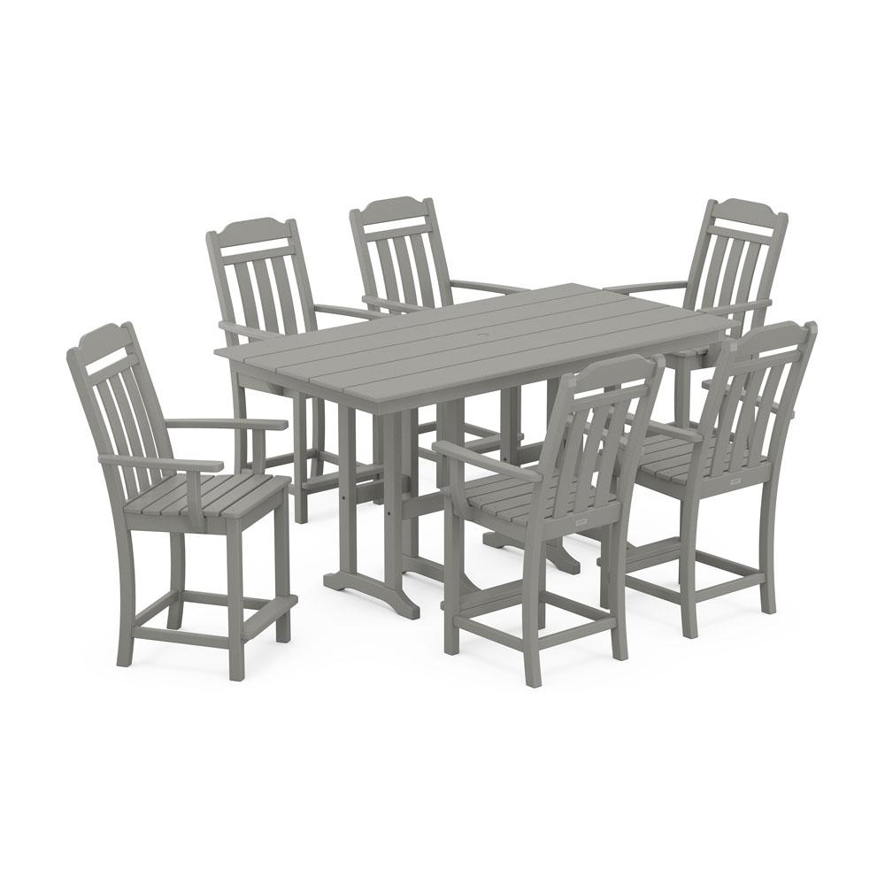 Polywood Country Living Arm Chair 7-Piece Farmhouse Counter Set