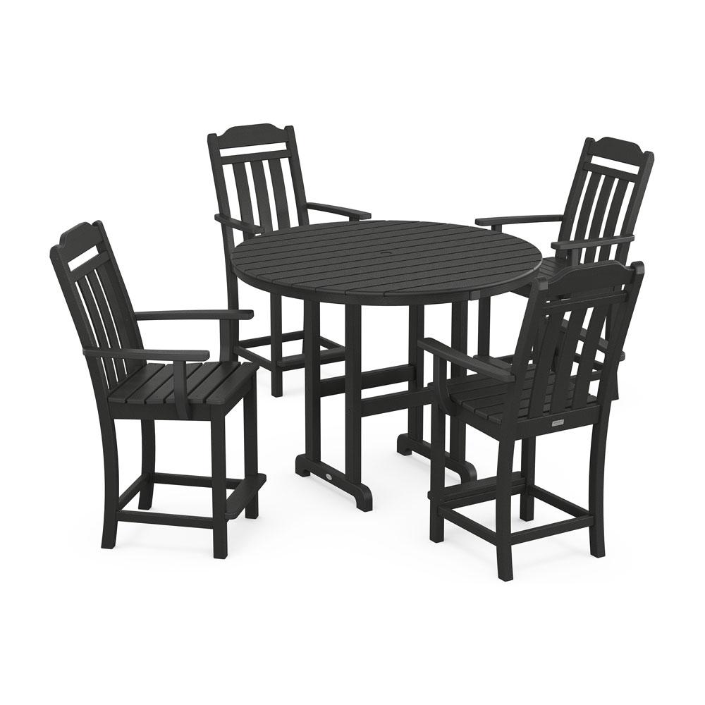 Polywood Country Living 5-Piece Round Farmhouse Counter Set