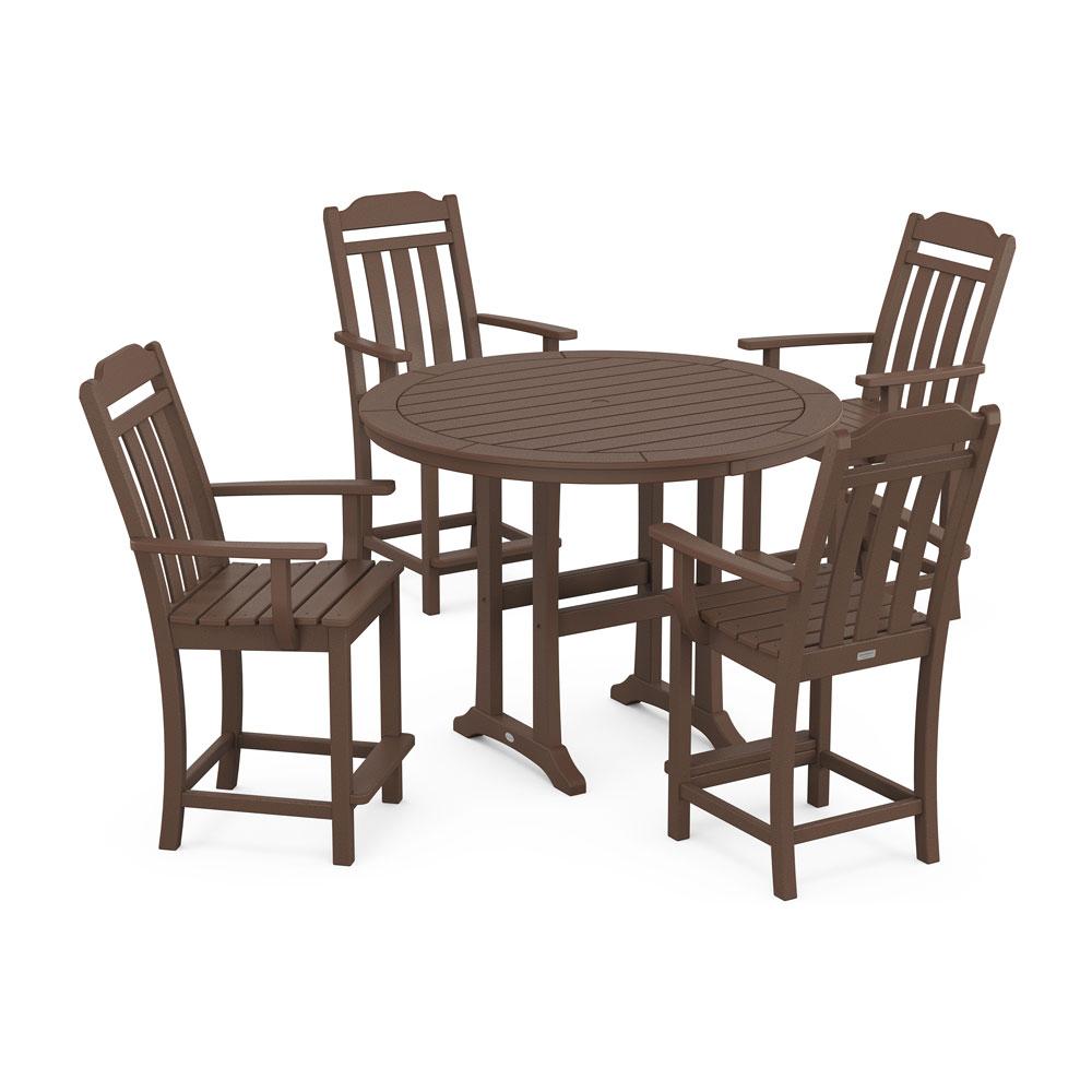 Polywood Country Living 5-Piece Round Counter Set