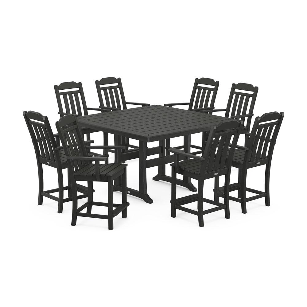 Polywood Country Living 9-Piece Square Counter Set with Trestle Legs