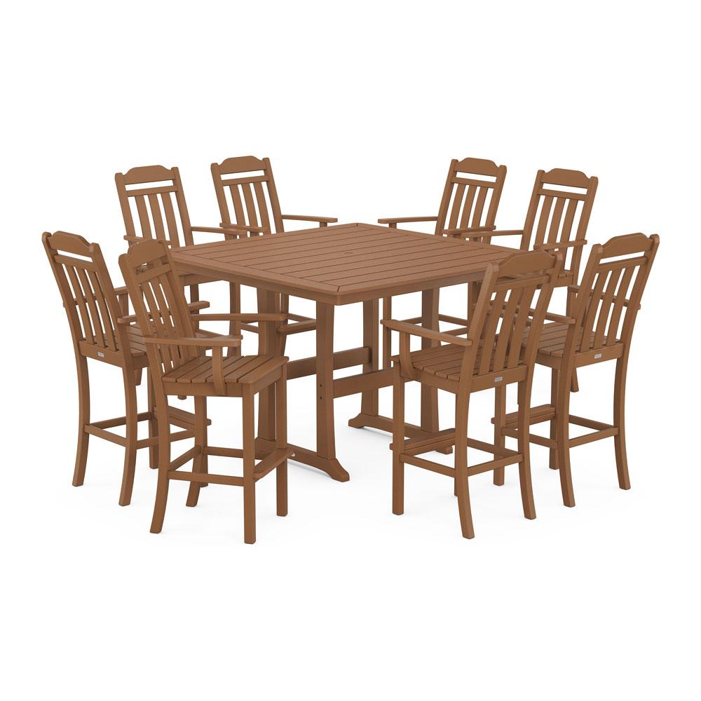 Polywood Country Living 9-Piece Bar Set with Trestle Legs