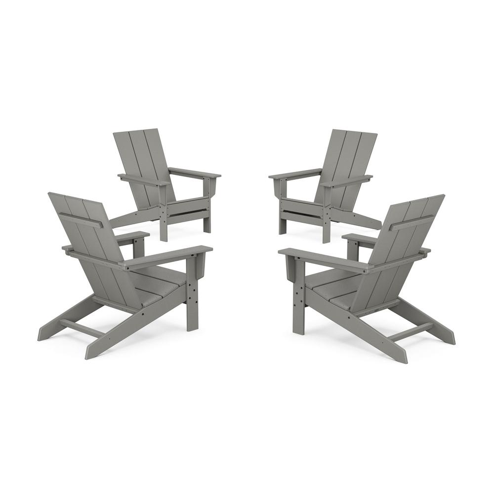 Polywood 4-Piece Modern Studio Adirondack Chair Conversation Set