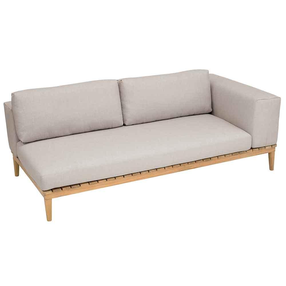 Kingsley Bate Lotus Teak Sectional Settee with Right Arm