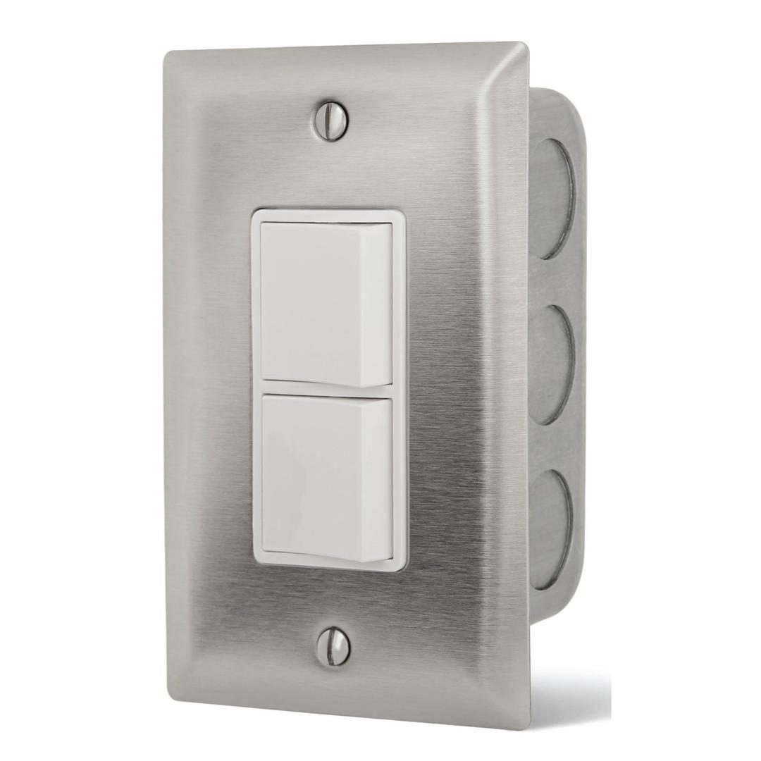 Infratech Single Duplex Stack Switch with Wall Plate & Gang Box