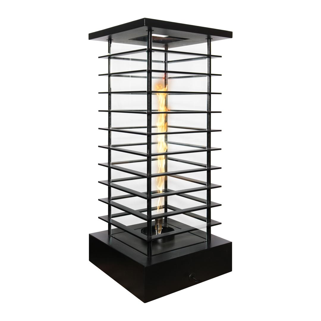 The Outdoor Plus High-Rise 28" Square Steel Gas Fire Tower