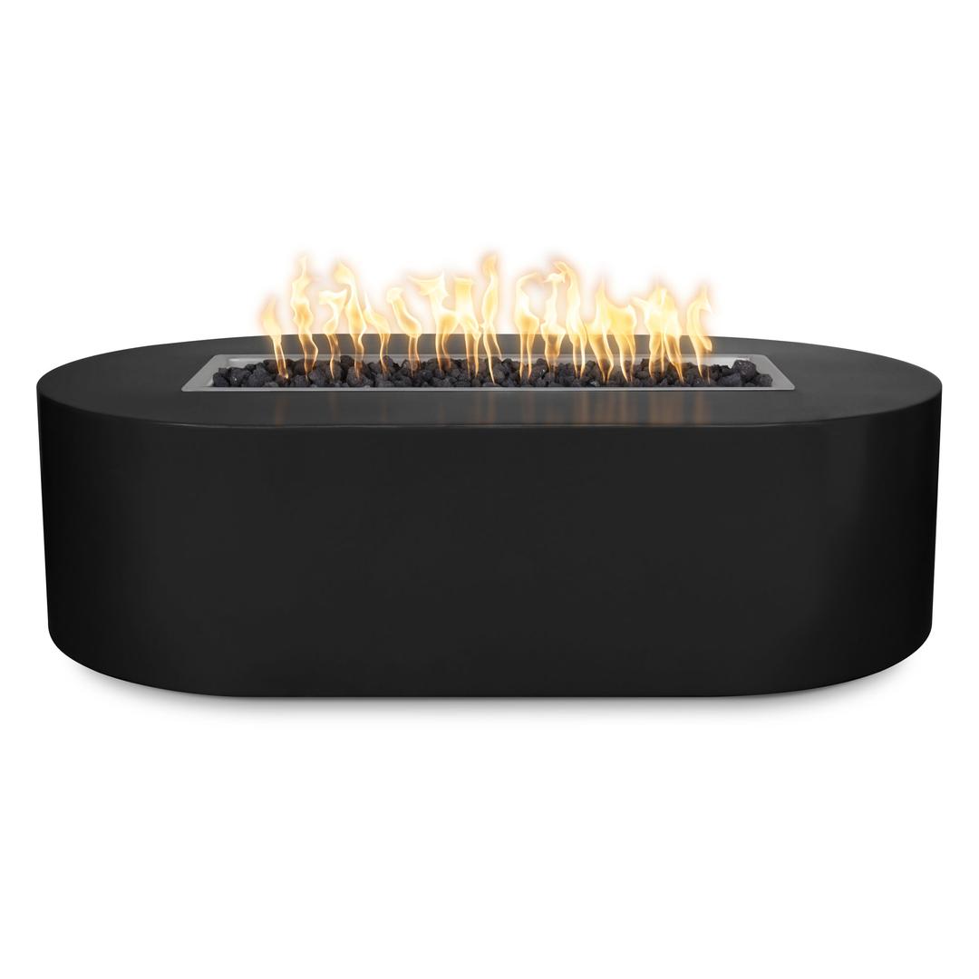 The Outdoor Plus Bispo 84" Oval Powder-Coated Steel Gas Fire Pit