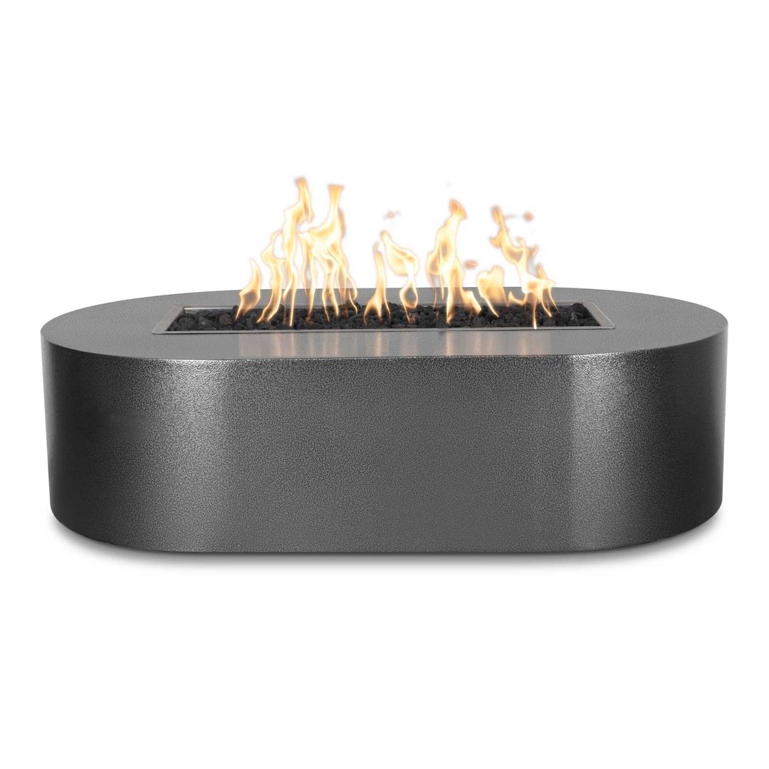 The Outdoor Plus Bispo 72" Oval Powder-Coated Steel Gas Fire Pit