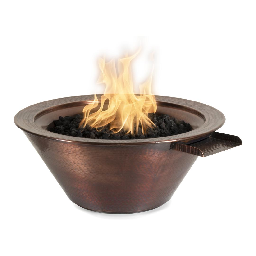 The Outdoor Plus Cazo 30" Hammered Copper Fire & Water Bowl