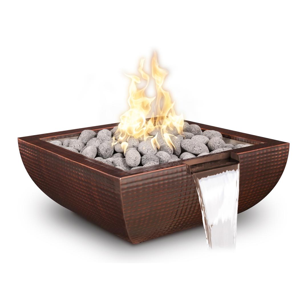 The Outdoor Plus Avalon 24" Hammered Copper Fire & Water Bowl