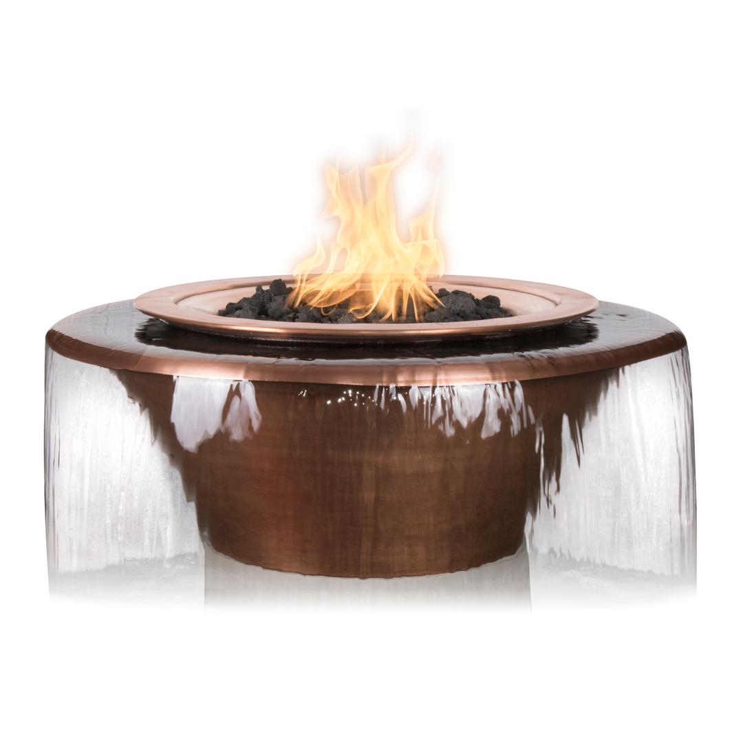 The Outdoor Plus Cazo 30" Hammered Copper 360 Spill Fire & Water Bowl