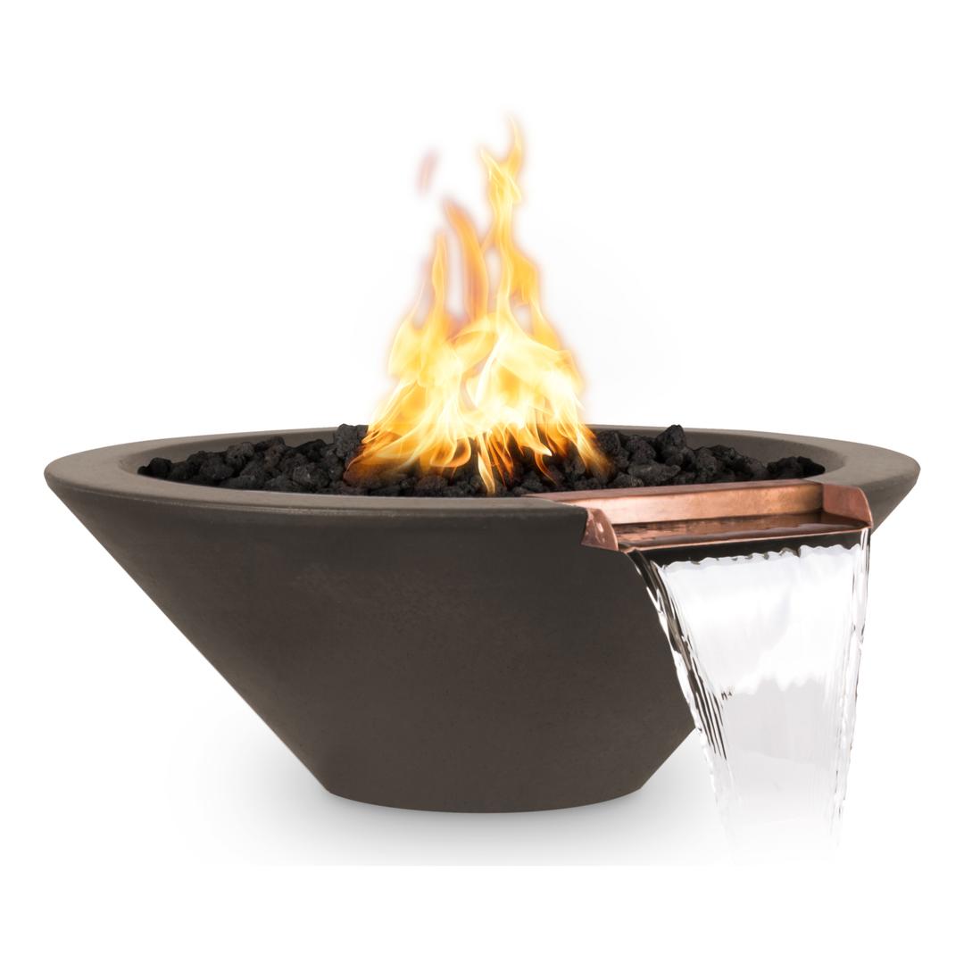 The Outdoor Plus Cazo 31" GFR Concrete Fire & Water Bowl