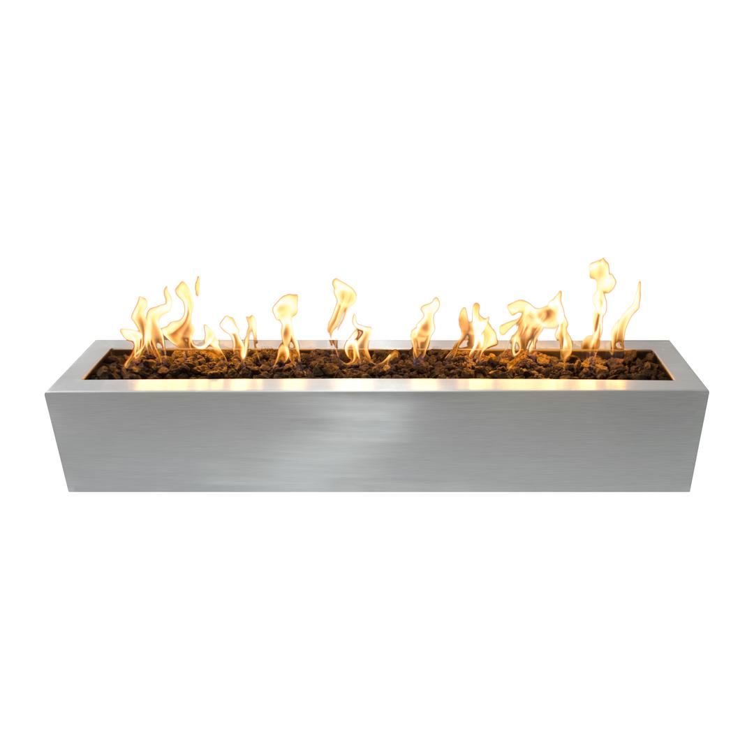 The Outdoor Plus Eaves 48" Rectangular Stainless Steel Gas Fire Pit