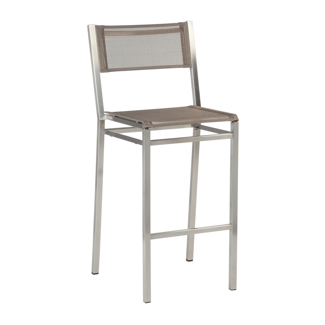Barlow Tyrie Equinox Sling Bar Side Chair - Raw Stainless Steel