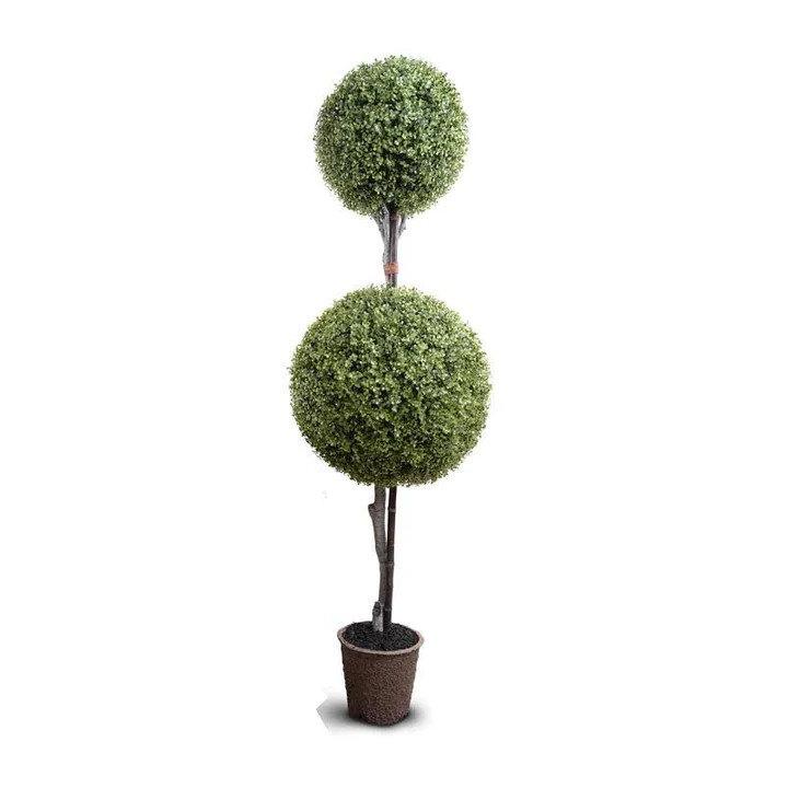 Enduraleaf 72" Faux Boxwood Double Ball Topiary