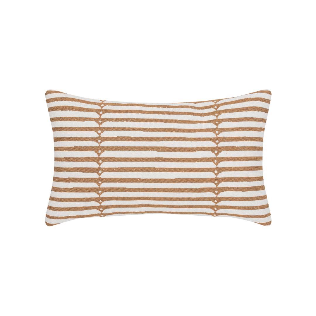 Elaine Smith 20" x 12" Sincerity Caramel Lumbar Sunbrella Outdoor Pillow