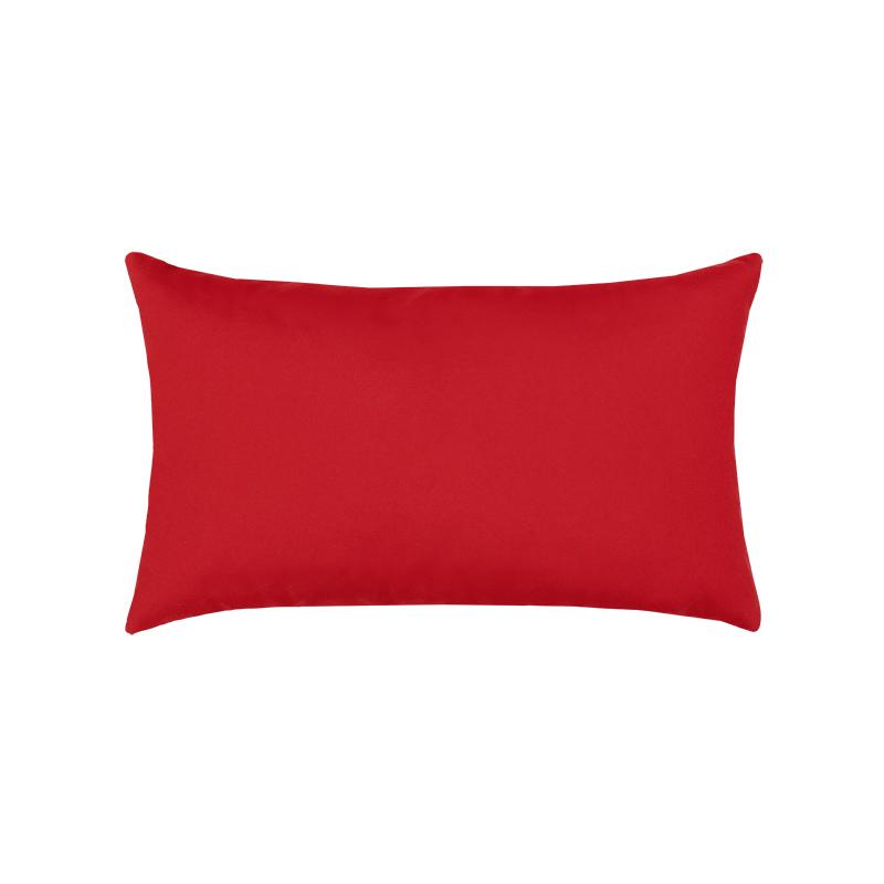 Elaine Smith 20" x 12" Canvas Logo Red Essentials Lumbar Sunbrella Outdoor Pillow