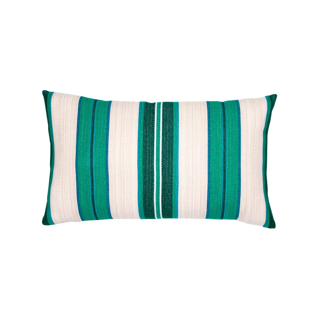 Elaine Smith 20" x 12" Fortitude Emerald Lumbar Sunbrella Outdoor Pillow
