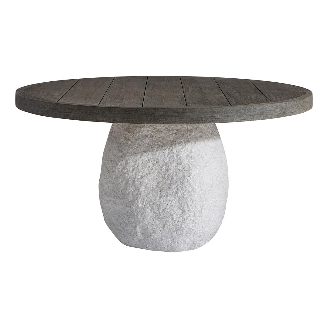 Bernhardt Exteriors Savona 60" Teak/Concrete Round Dining Table