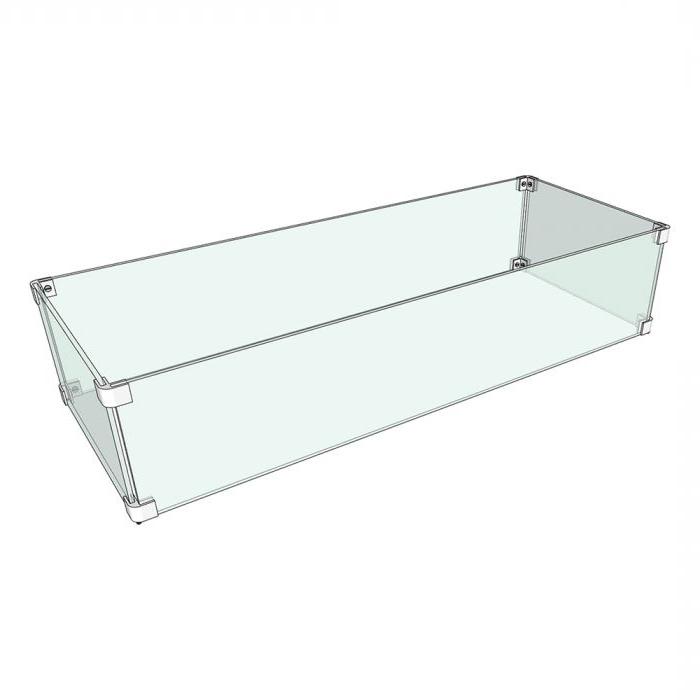 The Outdoor Plus 14" X 106" Rectangular Glass Wind Guard