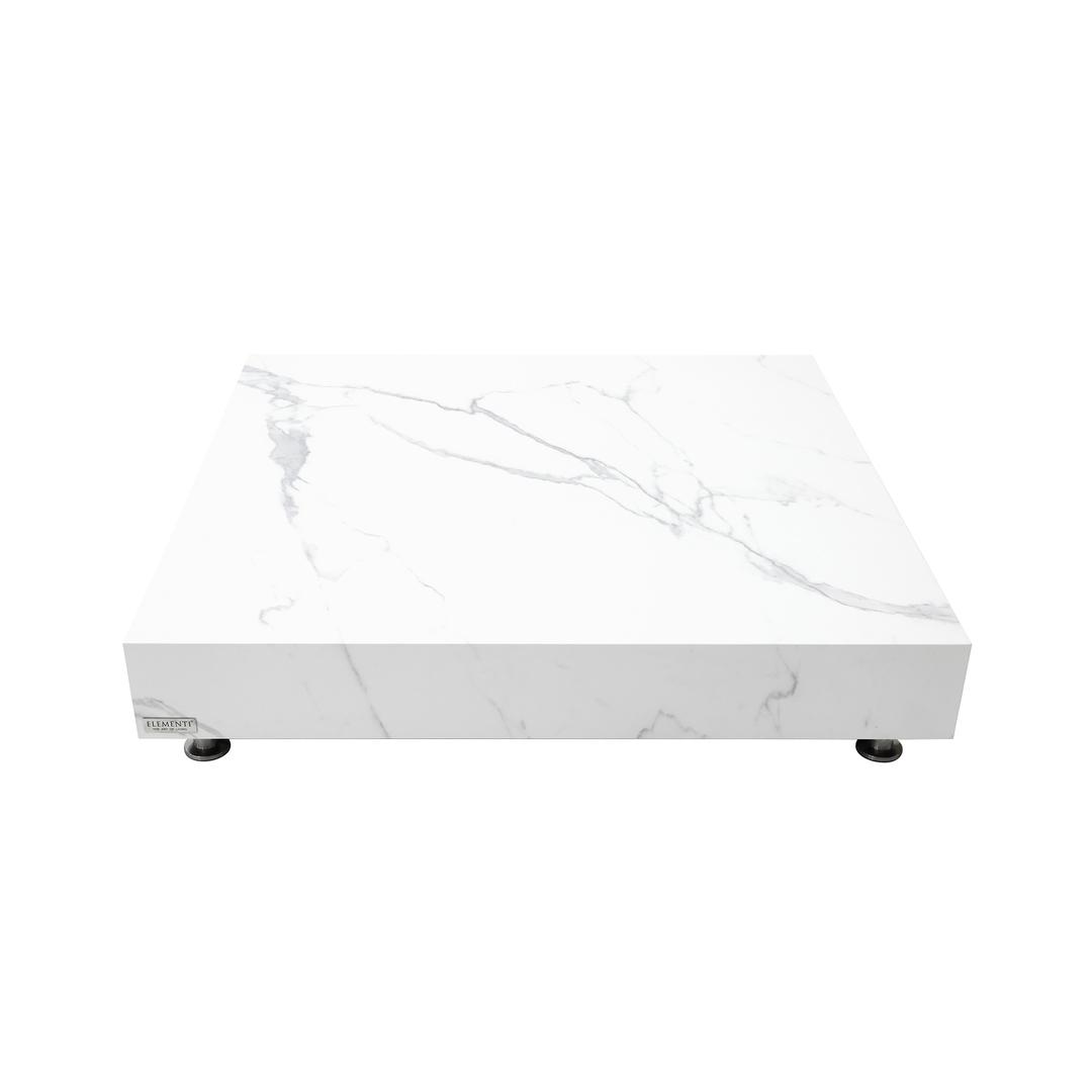Elementi Home Bianco 46" Marble Porcelain Square Coffee Table