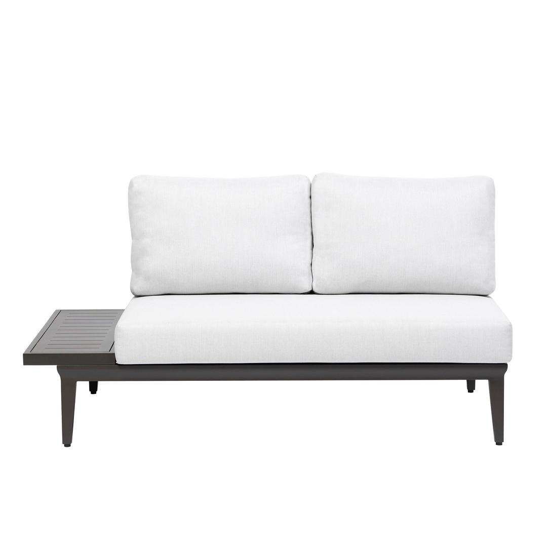 Ratana Alassio Upholstered Love Seat with End Table Outdoor Sectional Unit