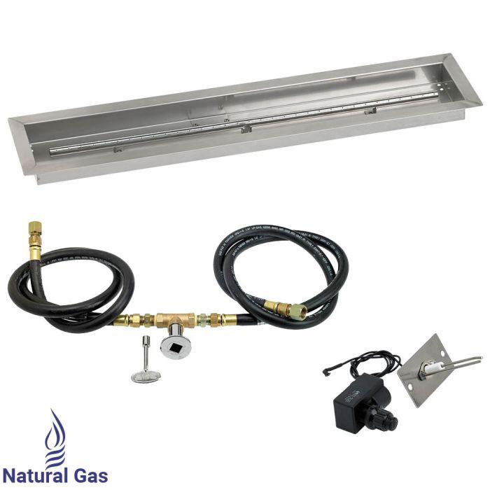 American Fire Glass 36" Linear Drop-In Pan Spark Ignition Fire Pit Burner Kit