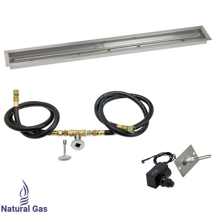 American Fire Glass 60" Linear Drop-In Pan Spark Ignition Fire Pit Burner Kit