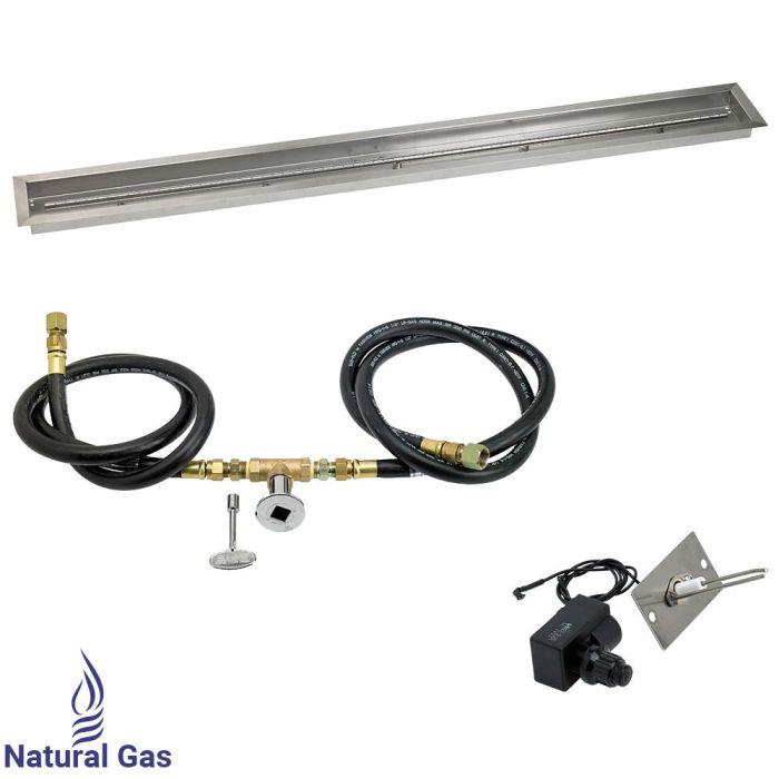 American Fire Glass 72" Linear Drop-In Pan Spark Ignition Fire Pit Burner Kit