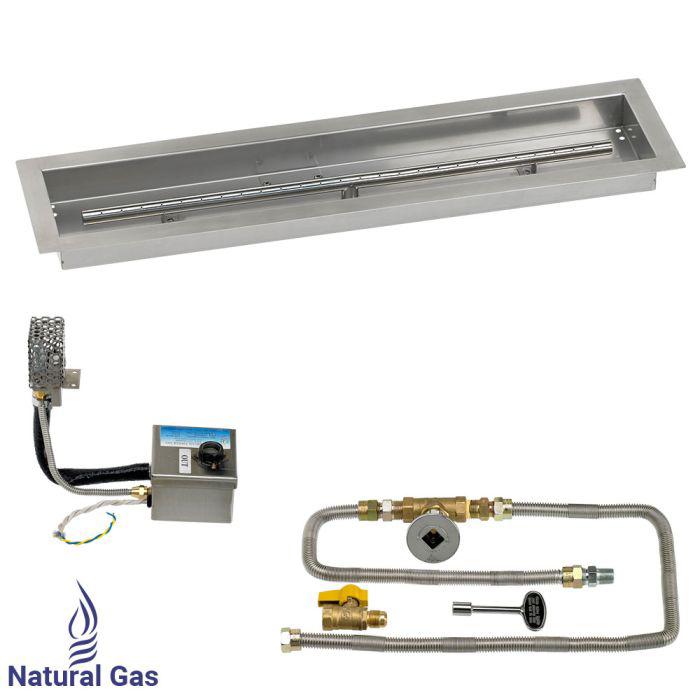 American Fire Glass 30" Linear Drop-In Pan Smart Ignition Technology Fire Pit Burner Kit