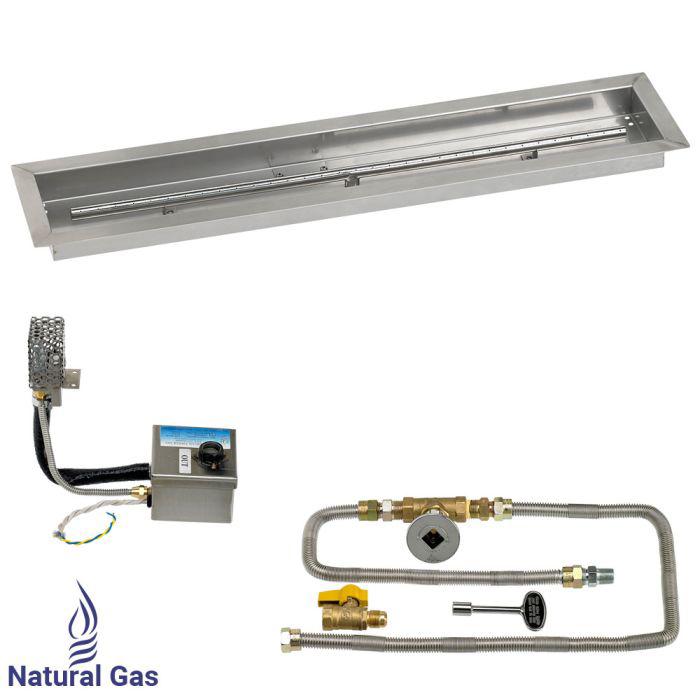 American Fire Glass 36" Linear Drop-In Pan Smart Ignition Technology Fire Pit Burner Kit