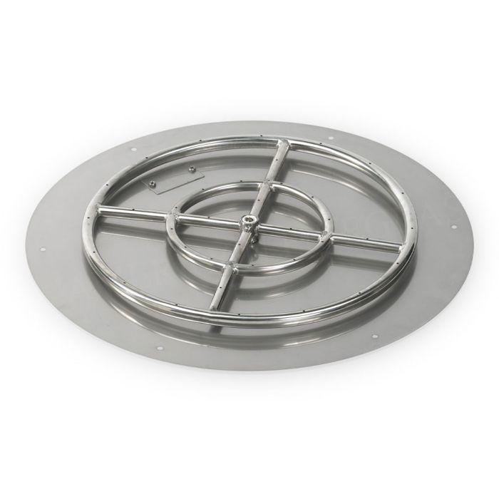 American Fire Glass 24" Round Flat Pan with 18" Ring Fire Pit Burner